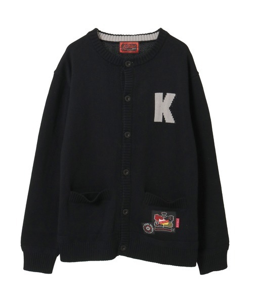 KARL HELMUT(カールヘルム)の「Kロゴニットカーディガン(カーディガン/ボレロ・メンズ・ブラック×グレー/ホワイト×ネイビー・フリー)」の1枚目の写真