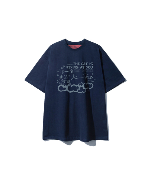 SUPERLATIVE（スーパーラティブ）の「S/P フライングキャット オーバーサイズ 半袖 (SOS2-5SP144)（Tシャツ/カットソー・レディース・ホワイト/ライトグレー/ブラック/ネイビー・MEDIUM/LARGE/X-LARGE）」の4枚目の写真