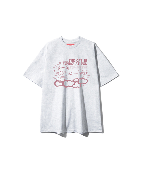 SUPERLATIVE（スーパーラティブ）の「S/P フライングキャット オーバーサイズ 半袖 (SOS2-5SP144)（Tシャツ/カットソー・レディース・ホワイト/ライトグレー/ブラック/ネイビー・MEDIUM/LARGE/X-LARGE）」の3枚目の写真
