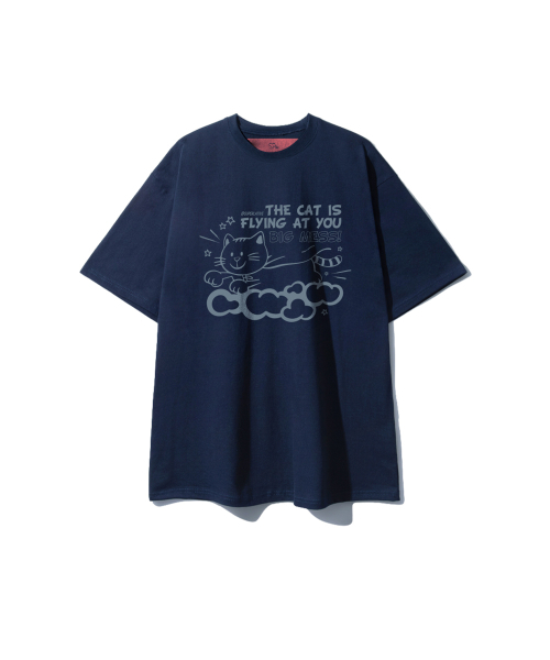SUPERLATIVE（スーパーラティブ）の「S/P フライングキャット オーバーサイズ 半袖 (SOS2-5SP144)（Tシャツ/カットソー・レディース・ホワイト/ライトグレー/ブラック/ネイビー・MEDIUM/LARGE/X-LARGE）」の6枚目の写真
