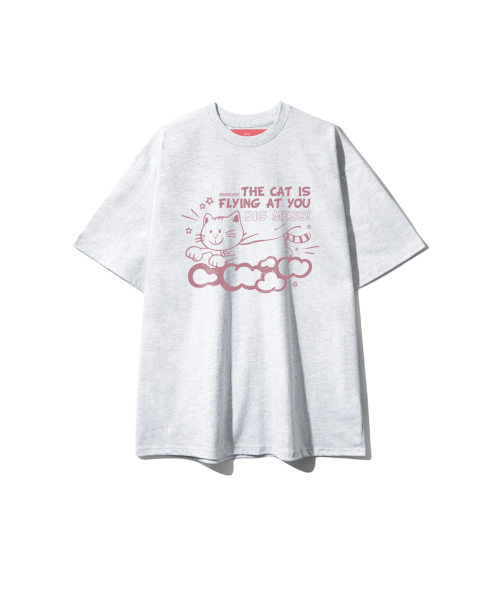 SUPERLATIVE（スーパーラティブ）の「S/P フライングキャット オーバーサイズ 半袖 (SOS2-5SP144)（Tシャツ/カットソー・レディース・ホワイト/ライトグレー/ブラック/ネイビー・MEDIUM/LARGE/X-LARGE）」の7枚目の写真