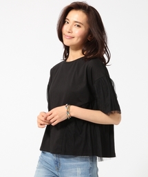 GLOBAL WORK | チュールカサネプルオーバー半袖/710740(Tシャツ/カットソー)