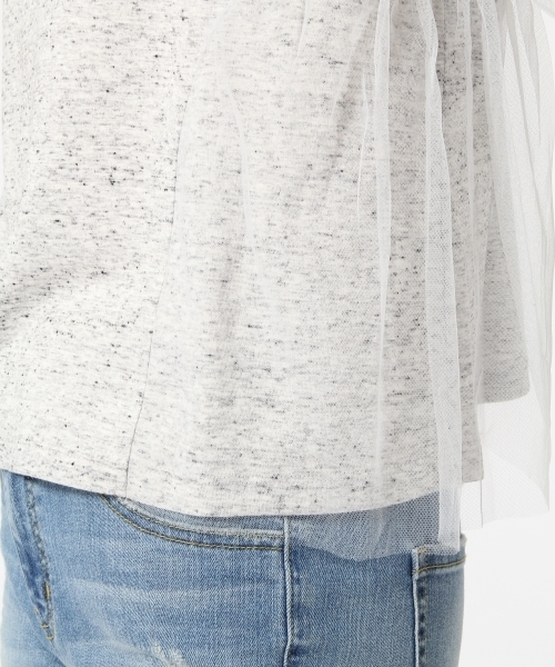 GLOBAL WORK（グローバルワーク）の「チュールカサネプルオーバー半袖/710740（Tシャツ/カットソー・レディース・グレー/ブラック/カーキ/ホワイト・LARGE/MEDIUM）」の12枚目の写真