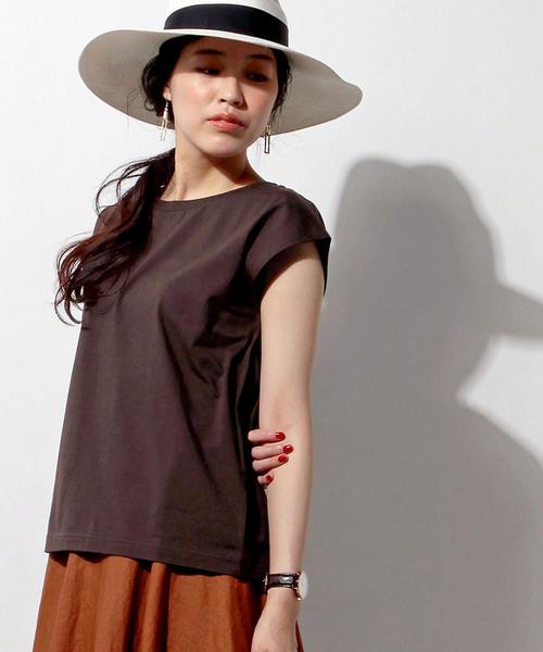 UNITED ARROWS（ユナイテッドアローズ）の「□UWBT テンジク ノースリーブ プルオーバー◆（Tシャツ/カットソー・レディース・ネイビー/ホワイト/ベージュ/ダークブラウン・FREE）」の2枚目の写真