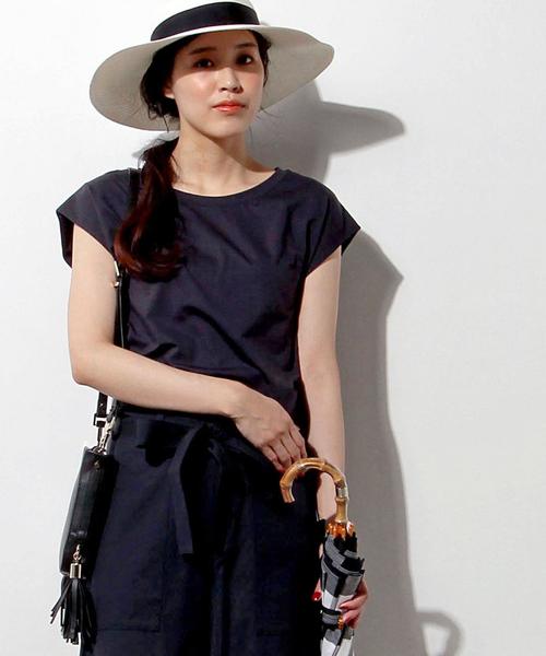 UNITED ARROWS（ユナイテッドアローズ）の「□UWBT テンジク ノースリーブ プルオーバー◆（Tシャツ/カットソー・レディース・ネイビー/ホワイト/ベージュ/ダークブラウン・FREE）」の4枚目の写真