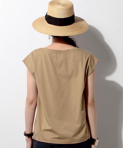 UNITED ARROWS（ユナイテッドアローズ）の「□UWBT テンジク ノースリーブ プルオーバー◆（Tシャツ/カットソー・レディース・ネイビー/ホワイト/ベージュ/ダークブラウン・FREE）」の5枚目の写真