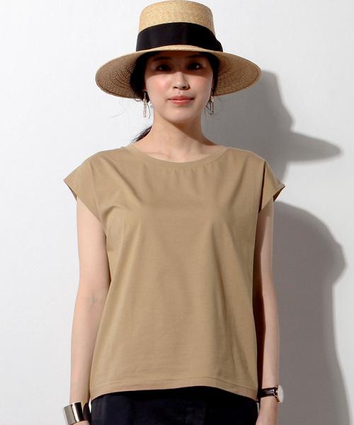 UNITED ARROWS（ユナイテッドアローズ）の「□UWBT テンジク ノースリーブ プルオーバー◆（Tシャツ/カットソー・レディース・ネイビー/ホワイト/ベージュ/ダークブラウン・FREE）」の6枚目の写真