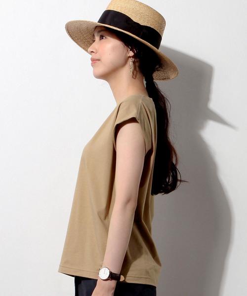 UNITED ARROWS（ユナイテッドアローズ）の「□UWBT テンジク ノースリーブ プルオーバー◆（Tシャツ/カットソー・レディース・ネイビー/ホワイト/ベージュ/ダークブラウン・FREE）」の7枚目の写真