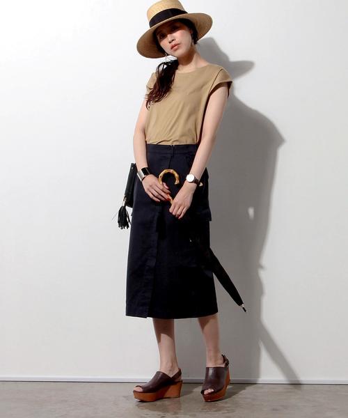 UNITED ARROWS（ユナイテッドアローズ）の「□UWBT テンジク ノースリーブ プルオーバー◆（Tシャツ/カットソー・レディース・ネイビー/ホワイト/ベージュ/ダークブラウン・FREE）」の8枚目の写真