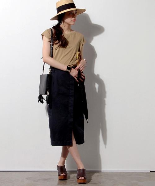 UNITED ARROWS（ユナイテッドアローズ）の「□UWBT テンジク ノースリーブ プルオーバー◆（Tシャツ/カットソー・レディース・ネイビー/ホワイト/ベージュ/ダークブラウン・FREE）」の20枚目の写真
