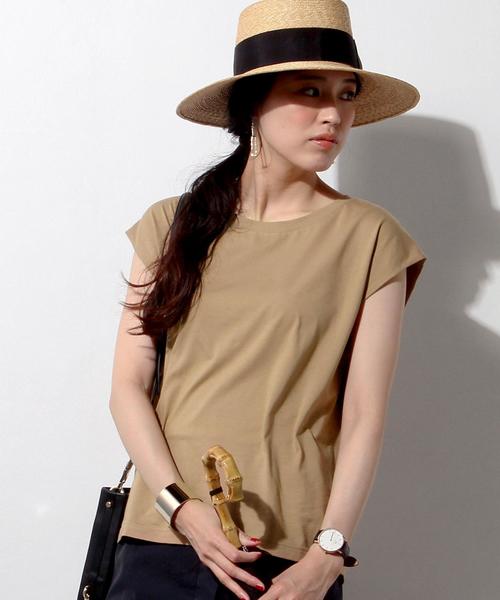 UNITED ARROWS（ユナイテッドアローズ）の「□UWBT テンジク ノースリーブ プルオーバー◆（Tシャツ/カットソー・レディース・ネイビー/ホワイト/ベージュ/ダークブラウン・FREE）」の21枚目の写真