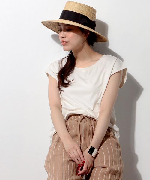 UNITED ARROWS（ユナイテッドアローズ）の「□UWBT テンジク ノースリーブ プルオーバー◆（Tシャツ/カットソー・レディース・ネイビー/ホワイト/ベージュ/ダークブラウン・FREE）」の12枚目の写真