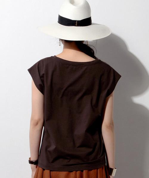 UNITED ARROWS（ユナイテッドアローズ）の「□UWBT テンジク ノースリーブ プルオーバー◆（Tシャツ/カットソー・レディース・ネイビー/ホワイト/ベージュ/ダークブラウン・FREE）」の13枚目の写真