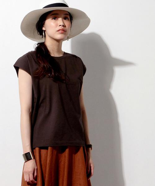 UNITED ARROWS（ユナイテッドアローズ）の「□UWBT テンジク ノースリーブ プルオーバー◆（Tシャツ/カットソー・レディース・ネイビー/ホワイト/ベージュ/ダークブラウン・FREE）」の15枚目の写真
