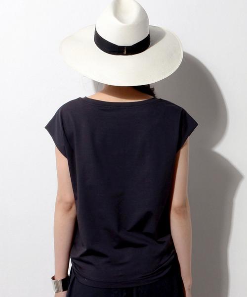 UNITED ARROWS（ユナイテッドアローズ）の「□UWBT テンジク ノースリーブ プルオーバー◆（Tシャツ/カットソー・レディース・ネイビー/ホワイト/ベージュ/ダークブラウン・FREE）」の16枚目の写真