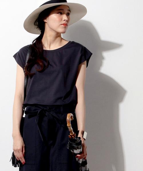 UNITED ARROWS（ユナイテッドアローズ）の「□UWBT テンジク ノースリーブ プルオーバー◆（Tシャツ/カットソー・レディース・ネイビー/ホワイト/ベージュ/ダークブラウン・FREE）」の11枚目の写真