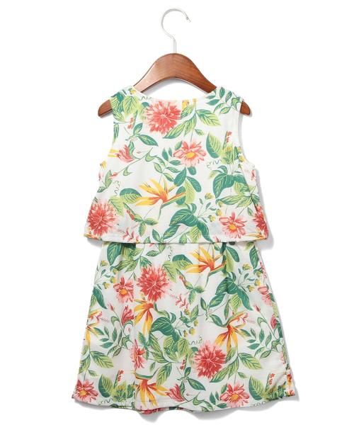 green label relaxing（グリーンレーベルリラクシング）の「【KIDS】ボタニカルプリント ワンピース◆（ワンピース・キッズ・ホワイト/ネイビー・135/105/125/95/115）」の7枚目の写真