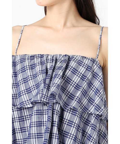 LIMITLESS LUXURY（リミットレスラグジュアリー）の「ギャザーフリルキャミ◆（キャミソール・レディース・ネイビー/ブルー/ホワイト・FREE）」の18枚目の写真
