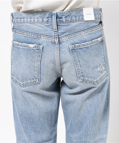 MOUSSY（マウジー）の「Crash Tapered（デニムパンツ・レディース・ブルー/ライトブルー・23inch/24inch/25inch/26inch/27inch）」の13枚目の写真