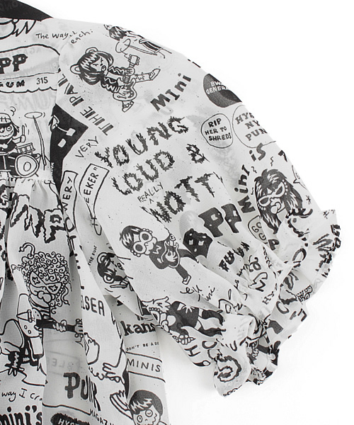 HYSTERIC MINI（ヒステリックミニ）の「Matt NY PUNK 総柄シフォン 