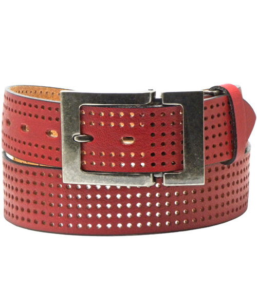８(eight)（エイト）の「パンチング加工レザーベルト（ベルト・メンズ・ホワイト/レッド/ブラック・FREE）」の2枚目の写真