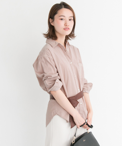 URBAN RESEARCH（アーバンリサーチ）の「 UR 配色ステッチオーバーシャツ（シャツ/ブラウス・レディース・ピンク/オフホワイト/カーキ・FREE）」の3枚目の写真