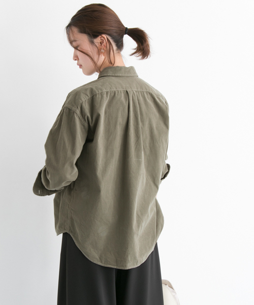 URBAN RESEARCH（アーバンリサーチ）の「 UR 配色ステッチオーバーシャツ（シャツ/ブラウス・レディース・ピンク/オフホワイト/カーキ・FREE）」の14枚目の写真