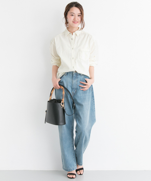 URBAN RESEARCH（アーバンリサーチ）の「 UR 配色ステッチオーバーシャツ（シャツ/ブラウス・レディース・ピンク/オフホワイト/カーキ・FREE）」の13枚目の写真