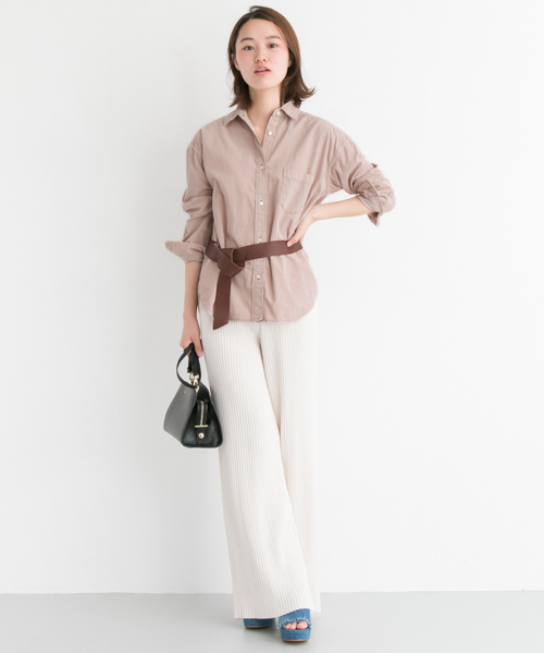 URBAN RESEARCH（アーバンリサーチ）の「 UR 配色ステッチオーバーシャツ（シャツ/ブラウス・レディース・ピンク/オフホワイト/カーキ・FREE）」の12枚目の写真