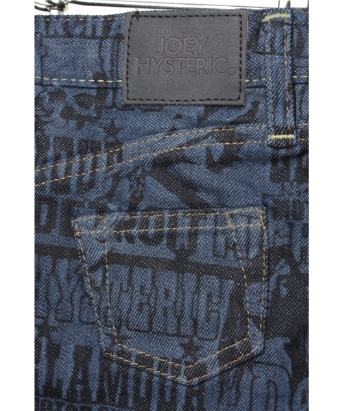 JOEY HYSTERIC(ジョーイヒステリック)の「THE KILL CITY総柄デニムミニSK(デニムスカート・キッズ・インディゴブルー・SMALL/MEDIUM)」の4枚目の写真