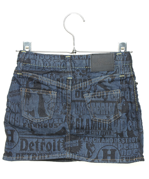 JOEY HYSTERIC(ジョーイヒステリック)の「THE KILL CITY総柄デニムミニSK(デニムスカート・キッズ・インディゴブルー・SMALL/MEDIUM)」の6枚目の写真