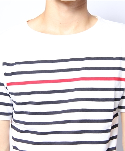 UNION STATION（ユニオンステーション）の「ボーダーＴシャツ（Tシャツ/カットソー・メンズ・ホワイト/オフホワイト/ネイビー/トリコロール・MEDIUM/LARGE/LL）」の7枚目の写真