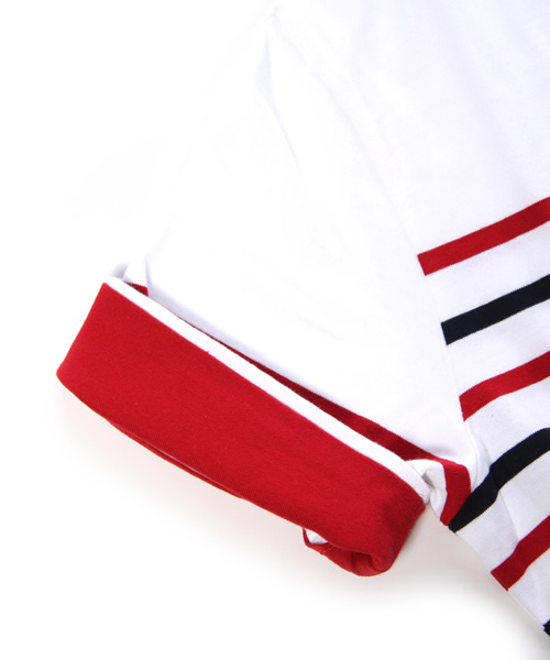 UNION STATION（ユニオンステーション）の「ボーダーＴシャツ（Tシャツ/カットソー・メンズ・ホワイト/オフホワイト/ネイビー/トリコロール・MEDIUM/LARGE/LL）」の10枚目の写真