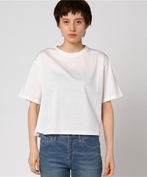 un dix cors(アンディコール)の「シルケット天竺無地Tシャツ(Tシャツ/カットソー・レディース・チャコールグレー/ホワイト/ライトグレー・フリ-)」の4枚目の写真