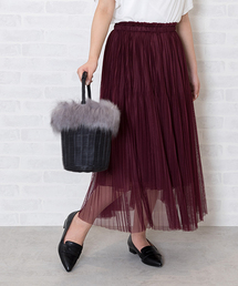 NATURAL BEAUTY BASIC | 細プリーツチュールスカート(スカート)