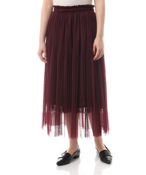 NATURAL BEAUTY BASIC(ナチュラルビューティーベーシック)の「細プリーツチュールスカート(スカート・レディース・ボルドー/ブラック・SMALL/MEDIUM)」の10枚目の写真