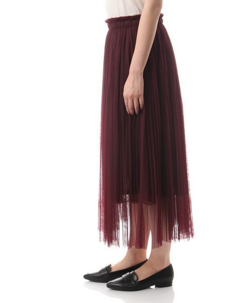 NATURAL BEAUTY BASIC(ナチュラルビューティーベーシック)の「細プリーツチュールスカート(スカート・レディース・ボルドー/ブラック・SMALL/MEDIUM)」の11枚目の写真