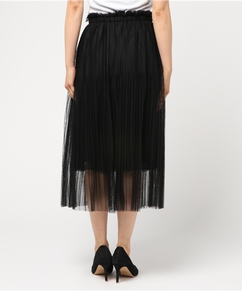 NATURAL BEAUTY BASIC(ナチュラルビューティーベーシック)の「細プリーツチュールスカート(スカート・レディース・ボルドー/ブラック・SMALL/MEDIUM)」の5枚目の写真