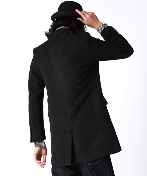 WEGO（ウィゴー）の「ウールチェスターコート（ステンカラーコート・メンズ・ブラック/キャメル/ワイン・MEDIUM/LARGE）」の6枚目の写真