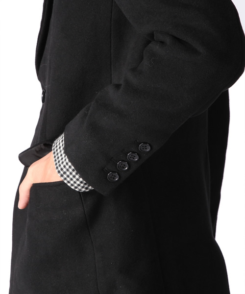 WEGO（ウィゴー）の「ウールチェスターコート（ステンカラーコート・メンズ・ブラック/キャメル/ワイン・MEDIUM/LARGE）」の9枚目の写真