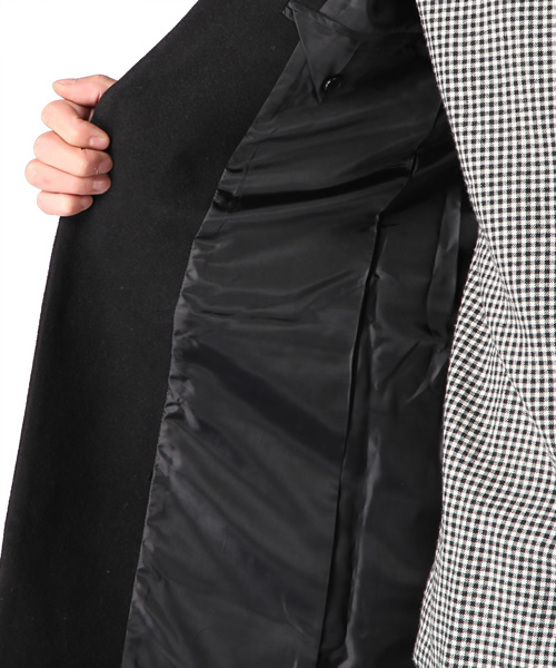 WEGO（ウィゴー）の「ウールチェスターコート（ステンカラーコート・メンズ・ブラック/キャメル/ワイン・MEDIUM/LARGE）」の10枚目の写真