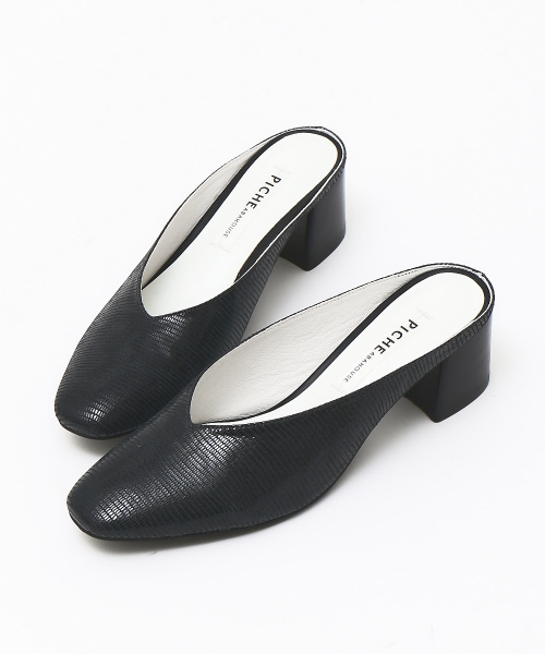 PICHE ABAHOUSE(ピシェ アバハウス)の「スクエアトウミュール(サンダル・レディース・ブラック/ブラウン/イエロー・34/35/36/37/38/39/40)」の1枚目の写真