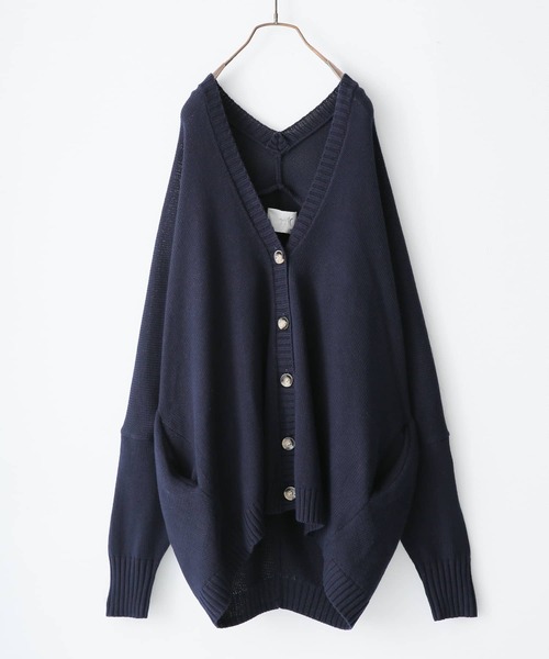 n'OrLABEL（ノアールレーベル）の「『ゆるっとラフニットカーデ』（カーディガン/ボレロ・レディース・ブラック/杢グレー/ネイビー/ベージュ/ボルドー・FREE）」の20枚目の写真