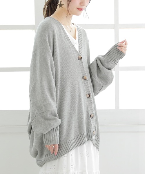 n'OrLABEL（ノアールレーベル）の「『ゆるっとラフニットカーデ』（カーディガン/ボレロ・レディース・ブラック/杢グレー/ネイビー/ベージュ/ボルドー・FREE）」の6枚目の写真