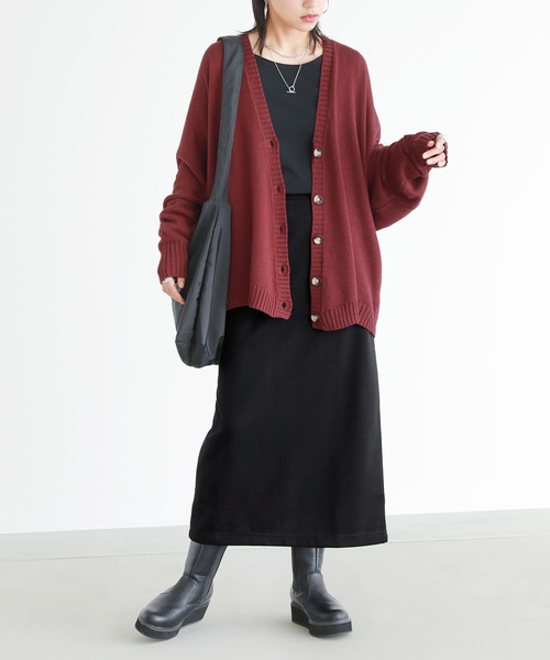 n'OrLABEL（ノアールレーベル）の「『ゆるっとラフニットカーデ』（カーディガン/ボレロ・レディース・ブラック/杢グレー/ネイビー/ベージュ/ボルドー・FREE）」の16枚目の写真
