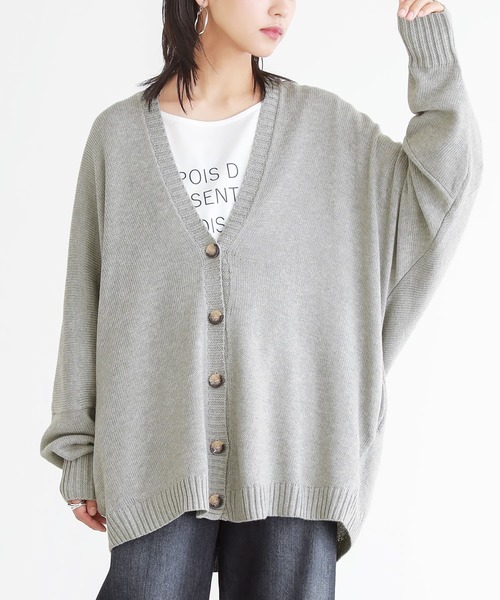 n'OrLABEL（ノアールレーベル）の「『ゆるっとラフニットカーデ』（カーディガン/ボレロ・レディース・ブラック/杢グレー/ネイビー/ベージュ/ボルドー・FREE）」の13枚目の写真