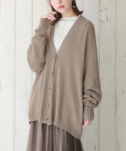 n'OrLABEL（ノアールレーベル）の「『ゆるっとラフニットカーデ』（カーディガン/ボレロ・レディース・ブラック/杢グレー/ネイビー/ベージュ/ボルドー・FREE）」の15枚目の写真