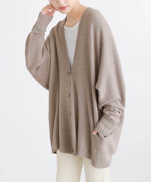 n'OrLABEL（ノアールレーベル）の「『ゆるっとラフニットカーデ』（カーディガン/ボレロ・レディース・ブラック/杢グレー/ネイビー/ベージュ/ボルドー・FREE）」の14枚目の写真
