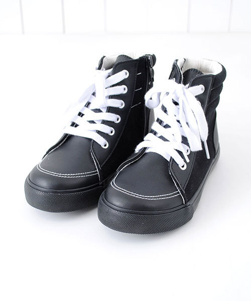 RAD CUSTOM(ラッドカスタム)の「RAD CUSTOM/【カタログ掲載】合皮切り替えハイカットスニーカー(スニーカー)」|ブラック