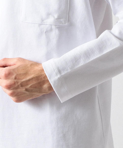 BEAUTY&YOUTH UNITED ARROWS（ビューティーアンドユースユナイテッドアローズ）の「BY クリスピーコットン 1ポケット カットソー ◆（Tシャツ/カットソー・メンズ・ネイビー/Brick /ホワイト/ブラック/ライトグレー・MEDIUM/X-LARGE/SMALL/LARGE）」の10枚目の写真